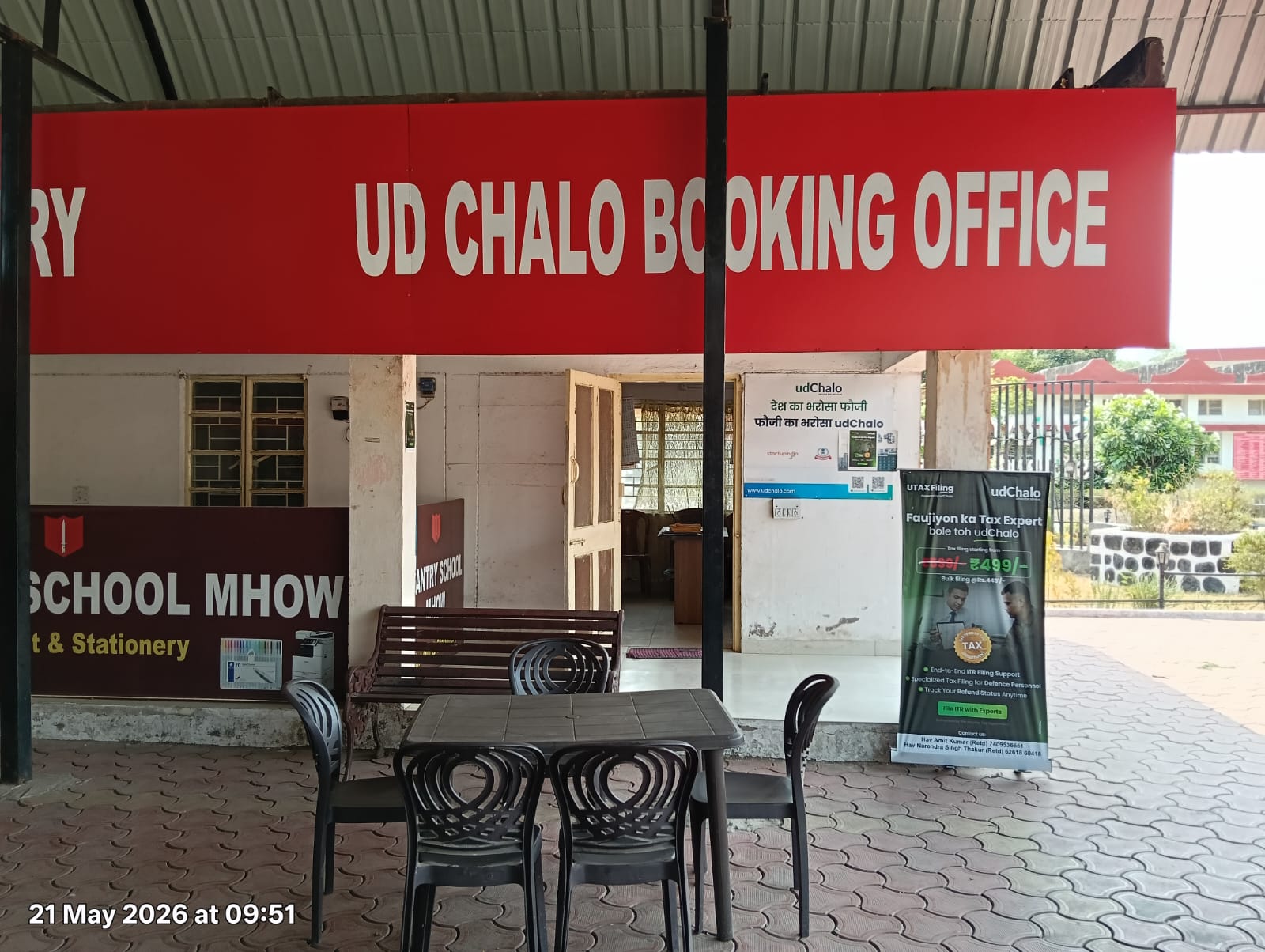 The udChalo booking office at Mhow